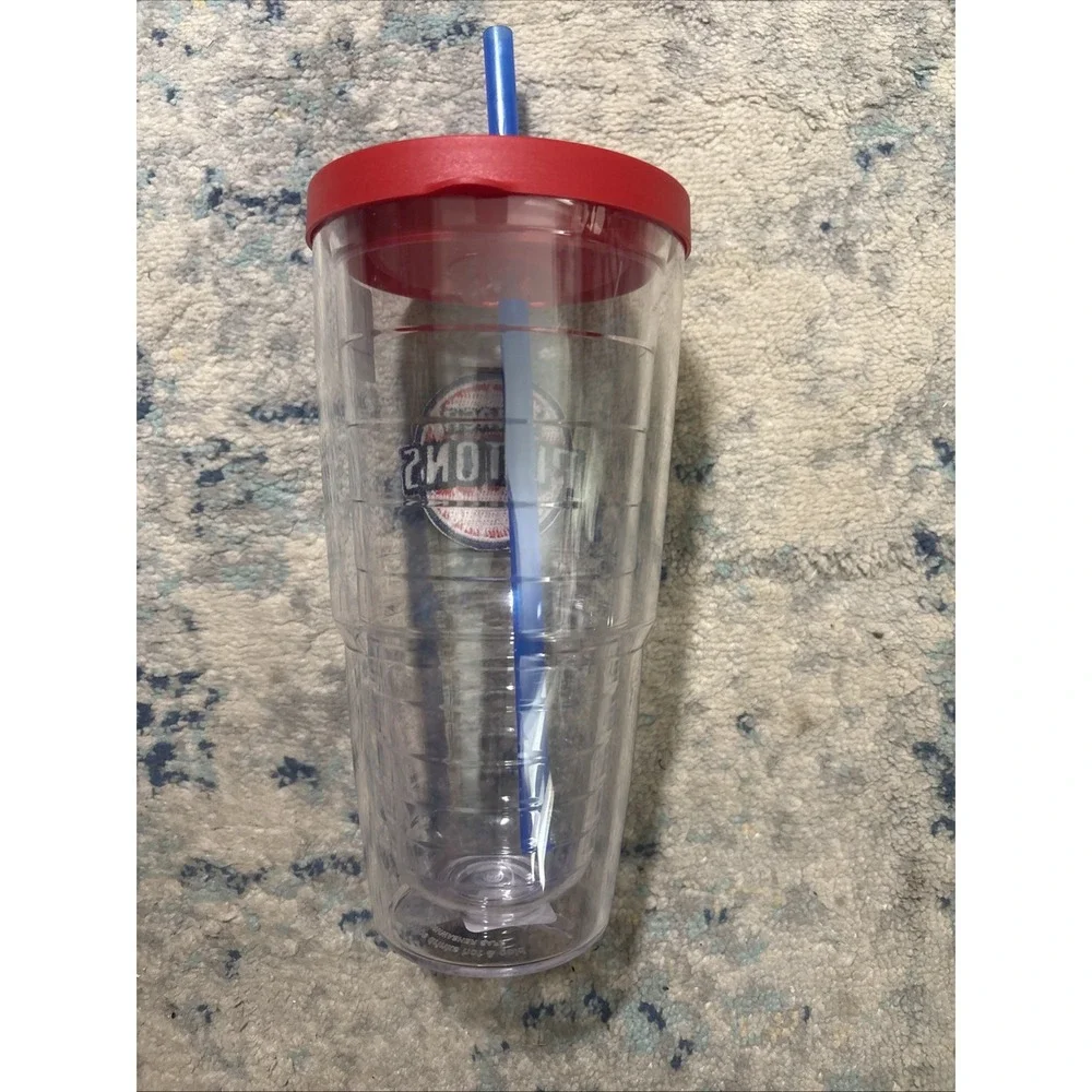 NBA Detroit Pistons 24oz Tervis Tumbler Mug Cup /w Travel Lid And Straw EUC